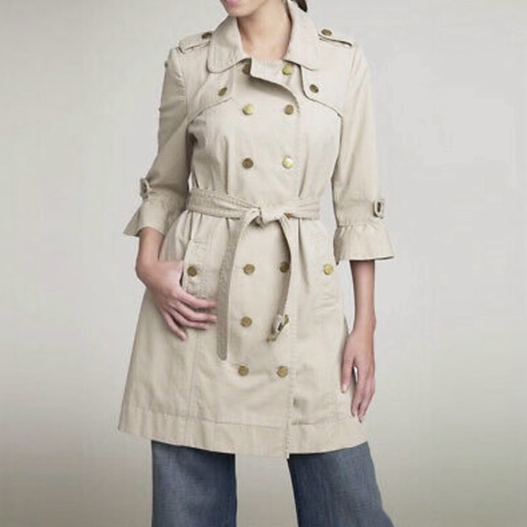 Juicy Couture Jackets & Blazers - y2k Juicy Couture Khaki Belted Rain Jacket Trench - L